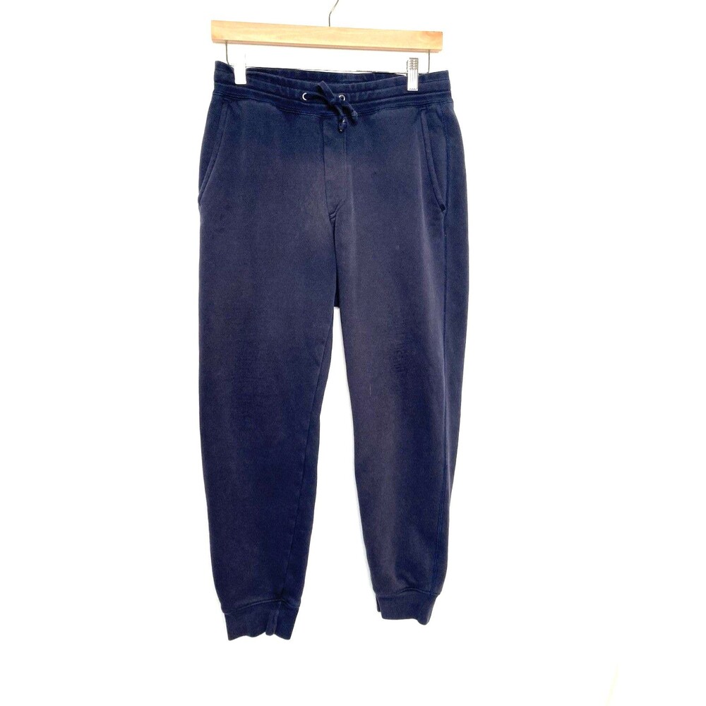 Uniqlo Fleece Lined Sherpa Sweatpants Womens M Drawstring Blue Jogger Ankle